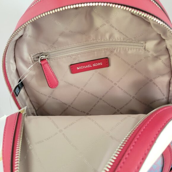 Michael Kors Jaycee Medium Zip Pocket Backpack MK Dark Raspberry Multi Ombre - Picture 7 of 8